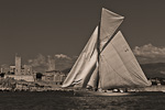 'Voiles d'Antibes 2011' - 'Voilier côtre 'Bona Fide' et rempart du Vieil Antibes' Réf:035  